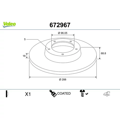 Brzdový kotúč VALEO 672967