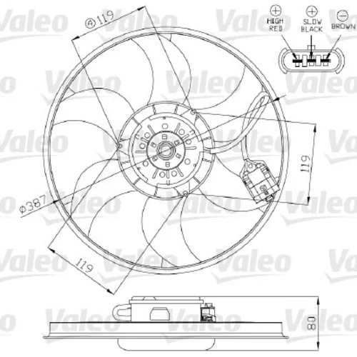 Ventilátor chladenia motora VALEO 696283