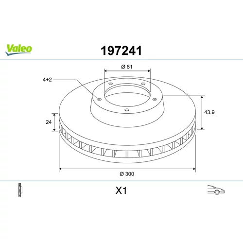 Brzdový kotúč VALEO 197241
