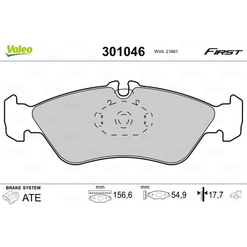 Sada brzdových platničiek kotúčovej brzdy VALEO 301046