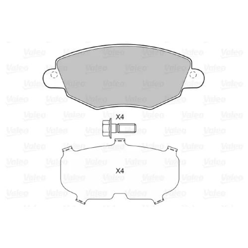 Sada brzdových platničiek kotúčovej brzdy 598433 /VALEO/ - obr. 1