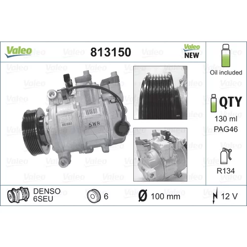 Kompresor klimatizácie VALEO 813150 - obr. 1