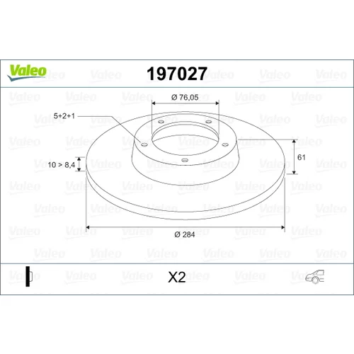 Brzdový kotúč VALEO 197027