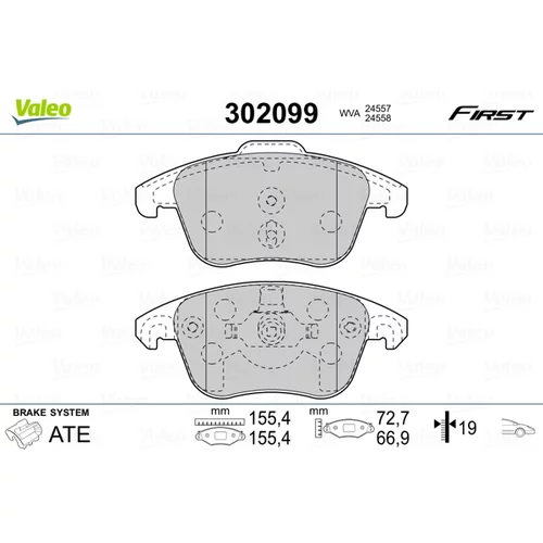 Sada brzdových platničiek kotúčovej brzdy 302099 /VALEO/