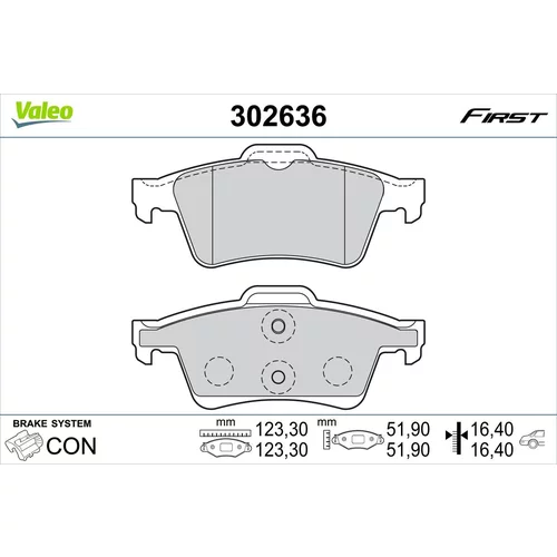 Sada brzdových platničiek kotúčovej brzdy 302636 /VALEO/