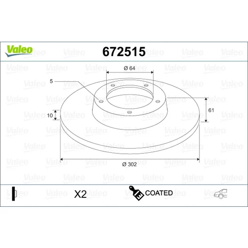 Brzdový kotúč 672515 /VALEO/