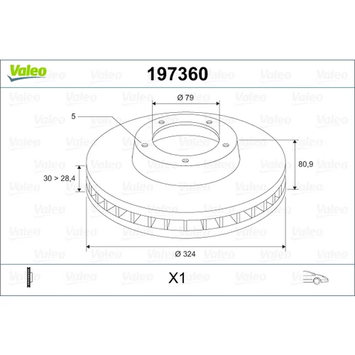 Brzdový kotúč VALEO 197360