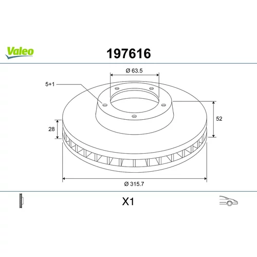 Brzdový kotúč VALEO 197616