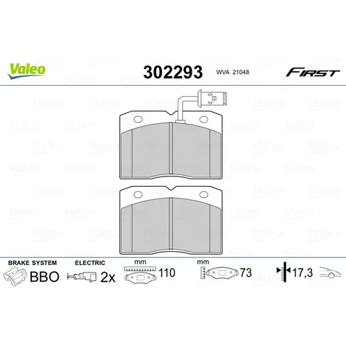 Sada brzdových platničiek kotúčovej brzdy VALEO 302293