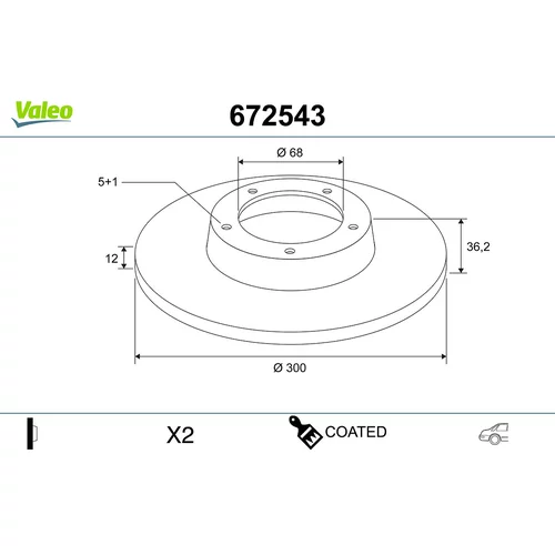 Brzdový kotúč VALEO 672543