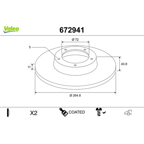 Brzdový kotúč VALEO 672941