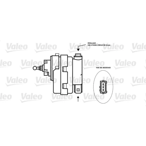 Nastavovací prvok, regulácia sklonu svetiel VALEO 085169 - obr. 1