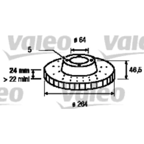 Brzdový kotúč VALEO 186455