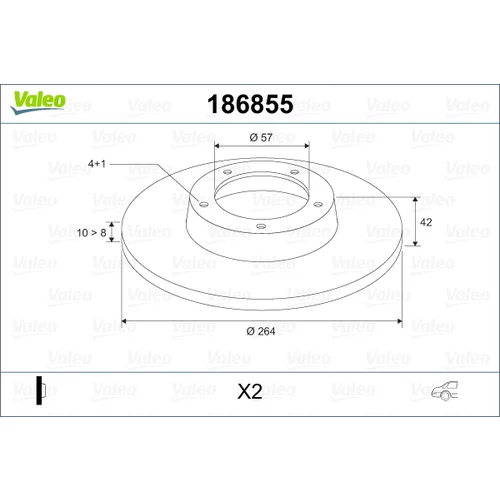 Brzdový kotúč VALEO 186855