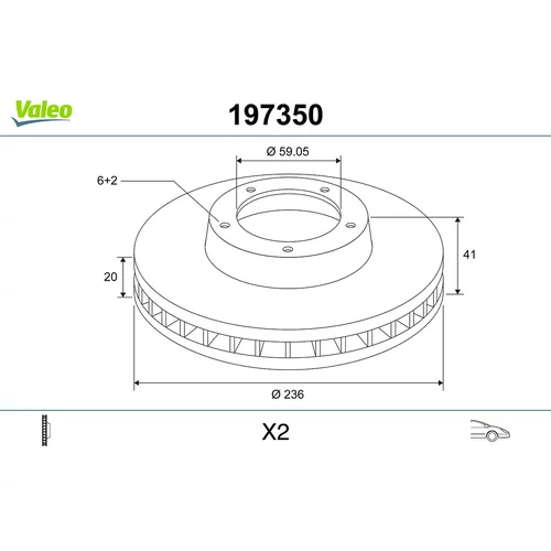 Brzdový kotúč VALEO 197350