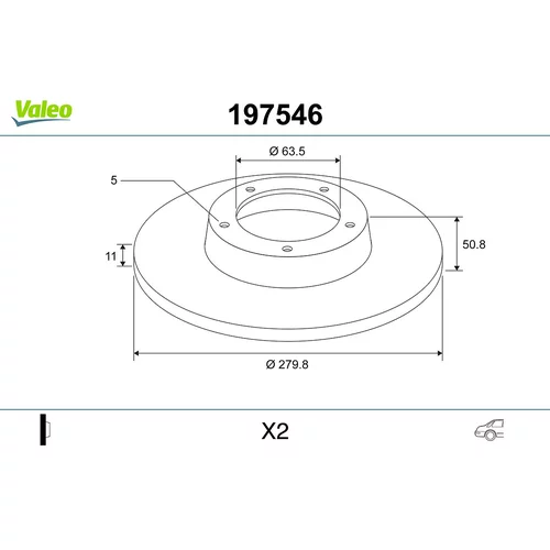 Brzdový kotúč VALEO 197546