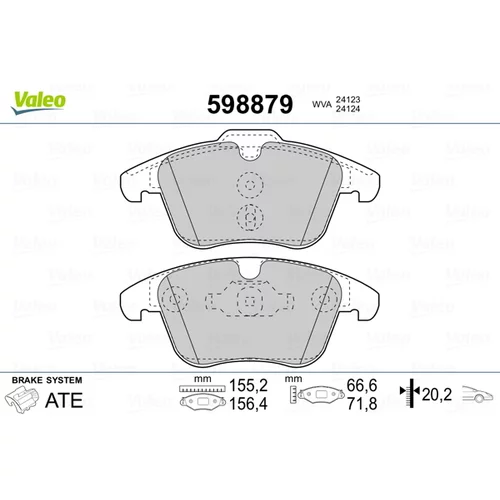 Sada brzdových platničiek kotúčovej brzdy VALEO 598879