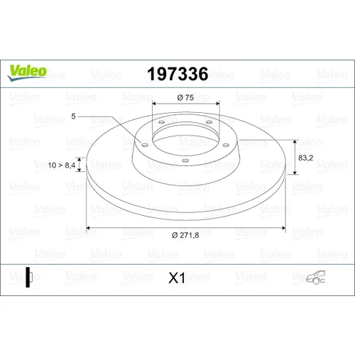 Brzdový kotúč VALEO 197336