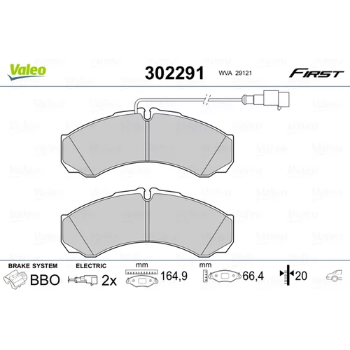 Sada brzdových platničiek kotúčovej brzdy VALEO 302291