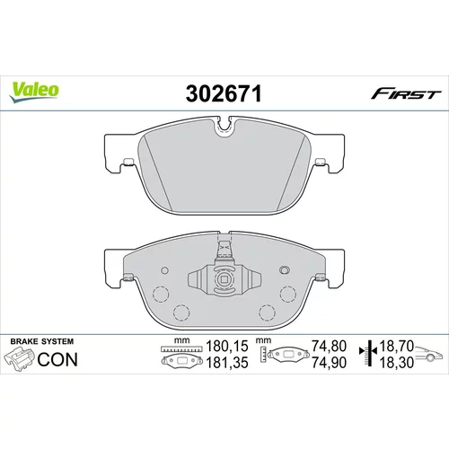 Sada brzdových platničiek kotúčovej brzdy VALEO 302671