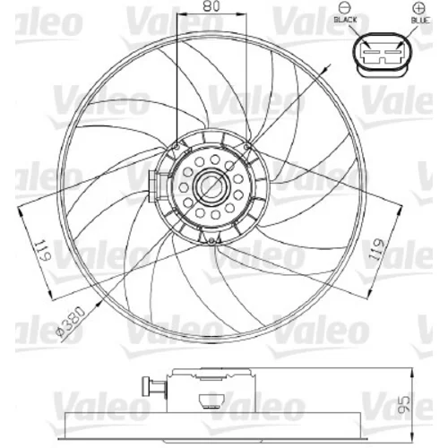 Ventilátor chladenia motora VALEO 696285