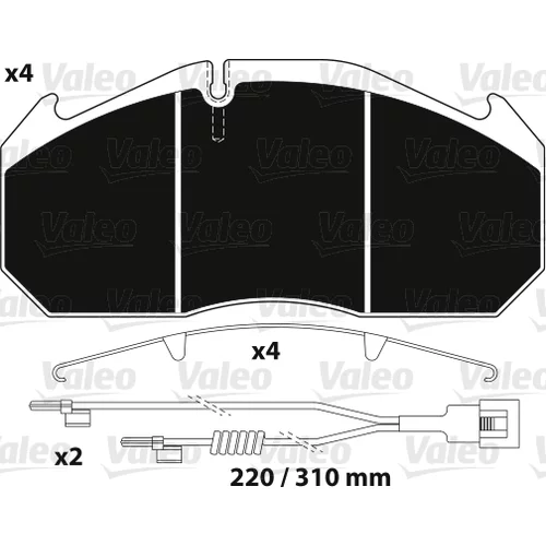 Sada brzdových platničiek kotúčovej brzdy VALEO 882215