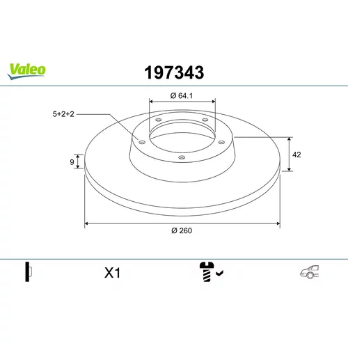 Brzdový kotúč VALEO 197343