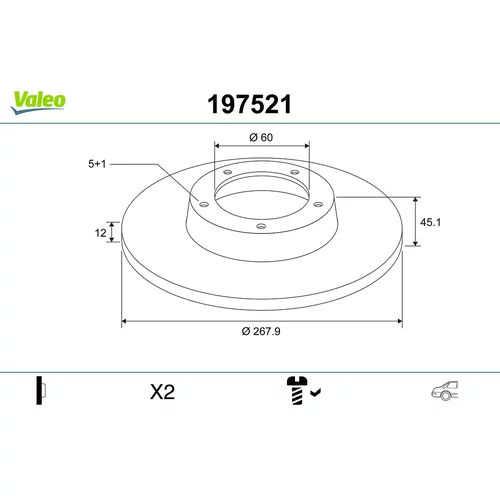 Brzdový kotúč VALEO 197521