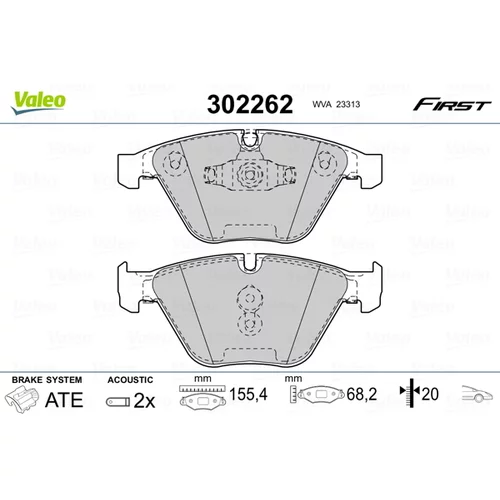 Sada brzdových platničiek kotúčovej brzdy 302262 /VALEO/