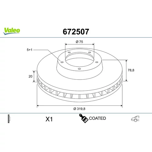 Brzdový kotúč VALEO 672507