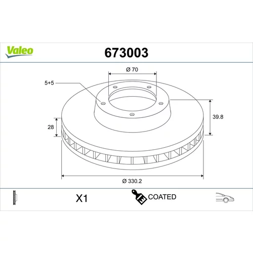 Brzdový kotúč VALEO 673003