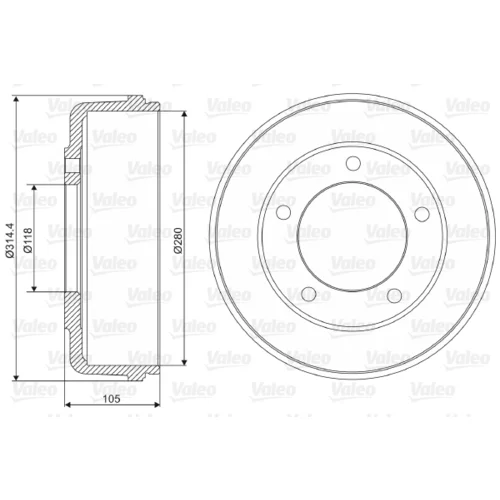 Brzdový bubon VALEO 237048