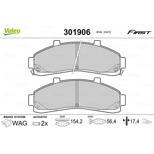 Sada brzdových platničiek kotúčovej brzdy VALEO 301906