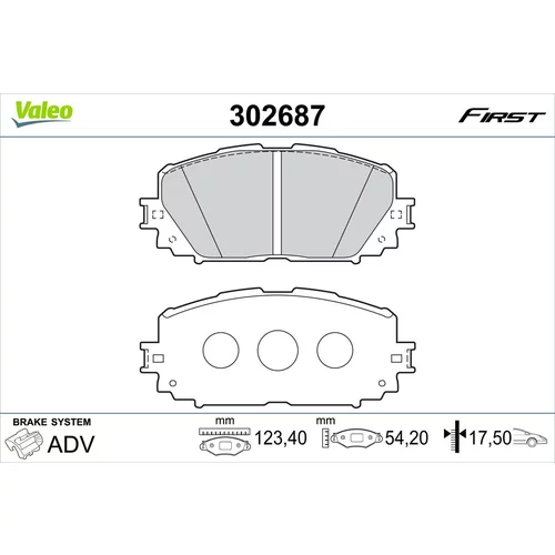 Sada brzdových platničiek kotúčovej brzdy VALEO 302687