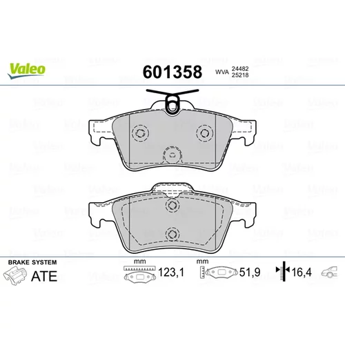 Sada brzdových platničiek kotúčovej brzdy 601358 /VALEO/