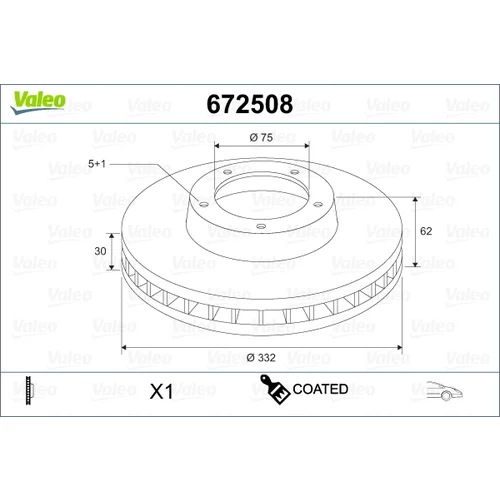 Brzdový kotúč VALEO 672508