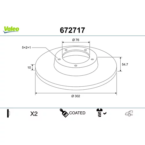 Brzdový kotúč VALEO 672717