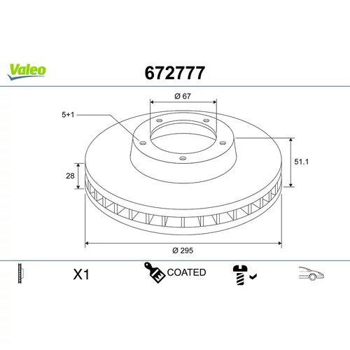 Brzdový kotúč VALEO 672777