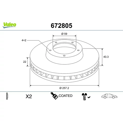 Brzdový kotúč VALEO 672805