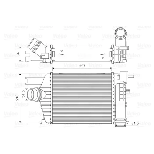 Chladič plniaceho vzduchu 818343 /VALEO/