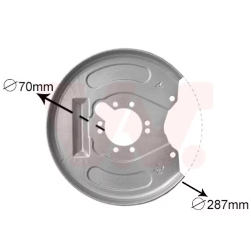 Ochranný plech proti rozstreku, Brzdový kotúč VAN WEZEL 3225373