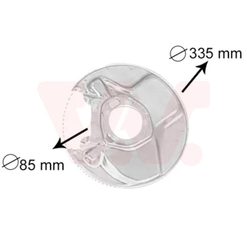 Ochranný plech proti rozstreku, Brzdový kotúč VAN WEZEL 3010374