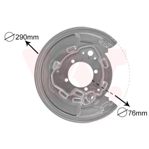 Ochranný plech proti rozstreku, Brzdový kotúč VAN WEZEL 5307374