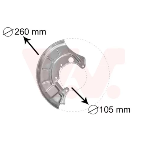 Ochranný plech proti rozstreku, Brzdový kotúč VAN WEZEL 5812372