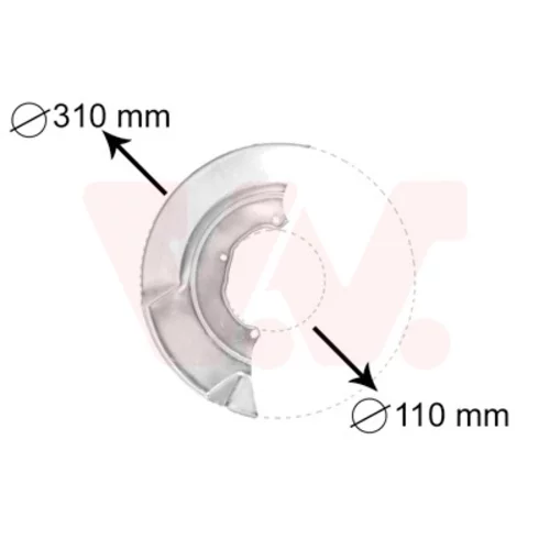 Ochranný plech proti rozstreku, Brzdový kotúč VAN WEZEL 5874372