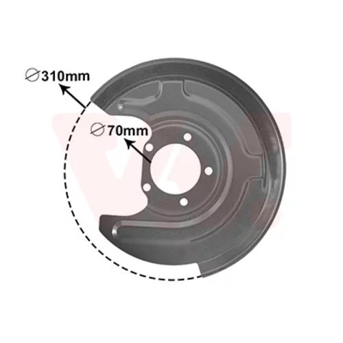 Ochranný plech proti rozstreku, Brzdový kotúč VAN WEZEL 0315373