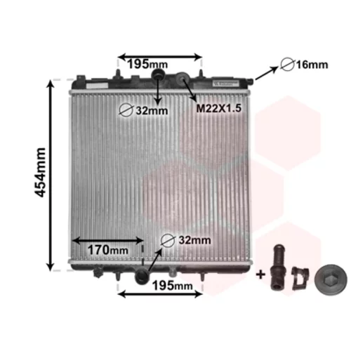 Chladič motora VAN WEZEL 40002243