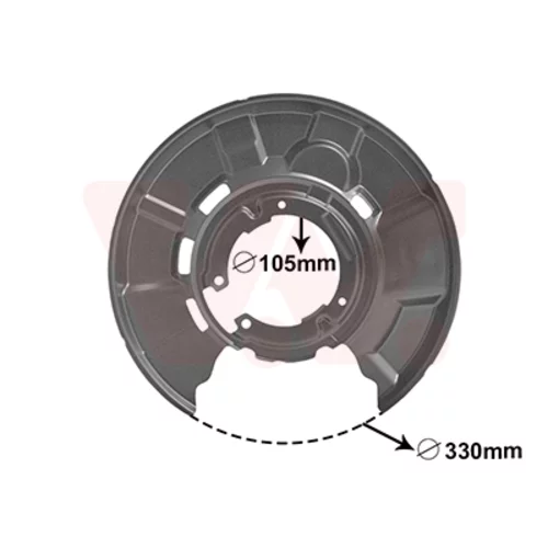 Ochranný plech proti rozstreku, Brzdový kotúč VAN WEZEL 0627373