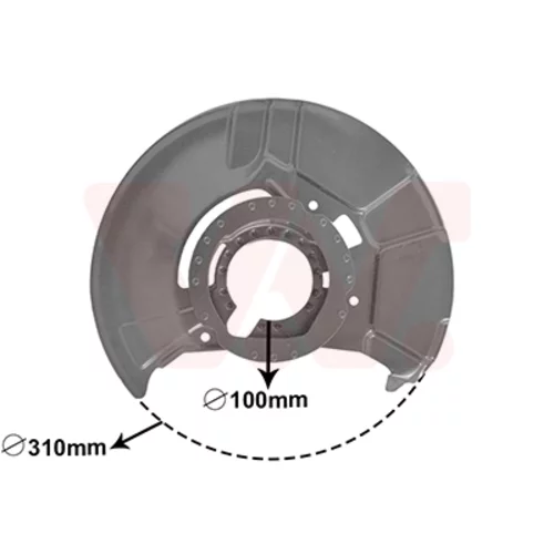 Ochranný plech proti rozstreku, Brzdový kotúč VAN WEZEL 0640372