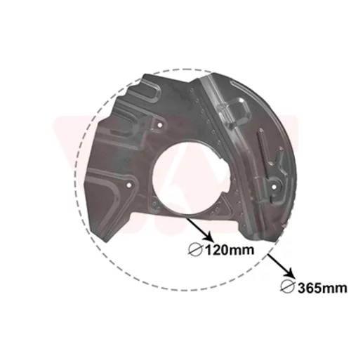 Ochranný plech proti rozstreku, Brzdový kotúč VAN WEZEL 0685371